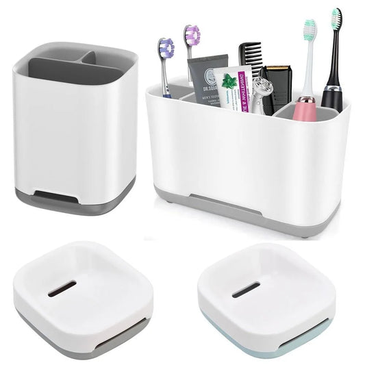 Organizador de estante de gran capacidad, soporte para cepillo de dientes eléctrico, organizador para encimera de baño, almacenamiento multifunción, carrito de ducha, 1 ud.