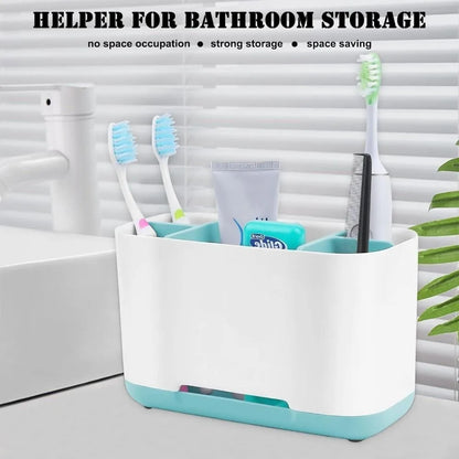 Organizador de estante de gran capacidad, soporte para cepillo de dientes eléctrico, organizador para encimera de baño, almacenamiento multifunción, carrito de ducha, 1 ud.