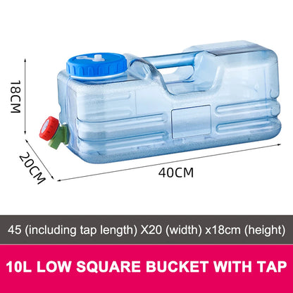 Contenedor de agua portátil con grifo, gran capacidad para acampar, almacenamiento de agua para cocinar, 6/8/13/18L