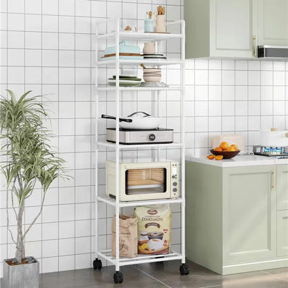 Estante de almacenamiento de cocina, estante de almacenamiento doméstico multicapa de pie, balcón móvil, estante simple multifuncional para dormitorio