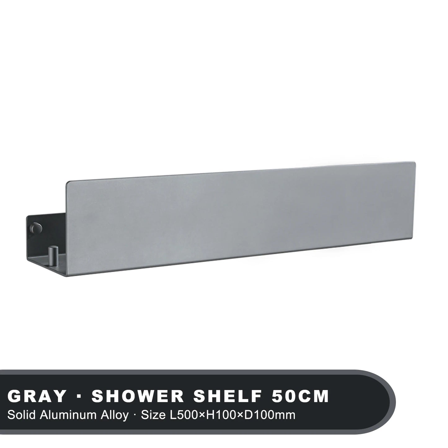 Estante organizador de baño negro con ganchos, estantes de decoración de cocina de aluminio en pared, estante de almacenamiento para ducha, montaje en pared