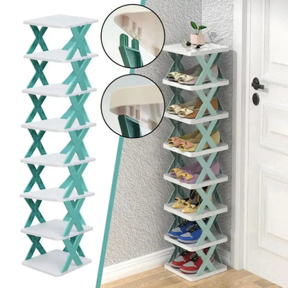 Estantes para zapatos, organizador de almacenamiento, estantes para zapatos desmontables, ahorra familia, estante para el hogar, estante para zapatos Simple multicapa, gabinete de Color