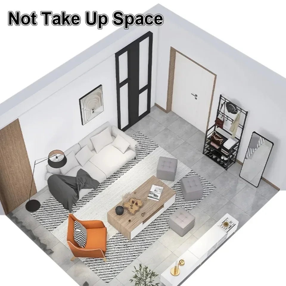 Colgador de ropa, Zapatero multicapa, puerta DIY, estante para sombreros y zapatos, organizador Simple de pie para sala de estar, estantes de almacenamiento