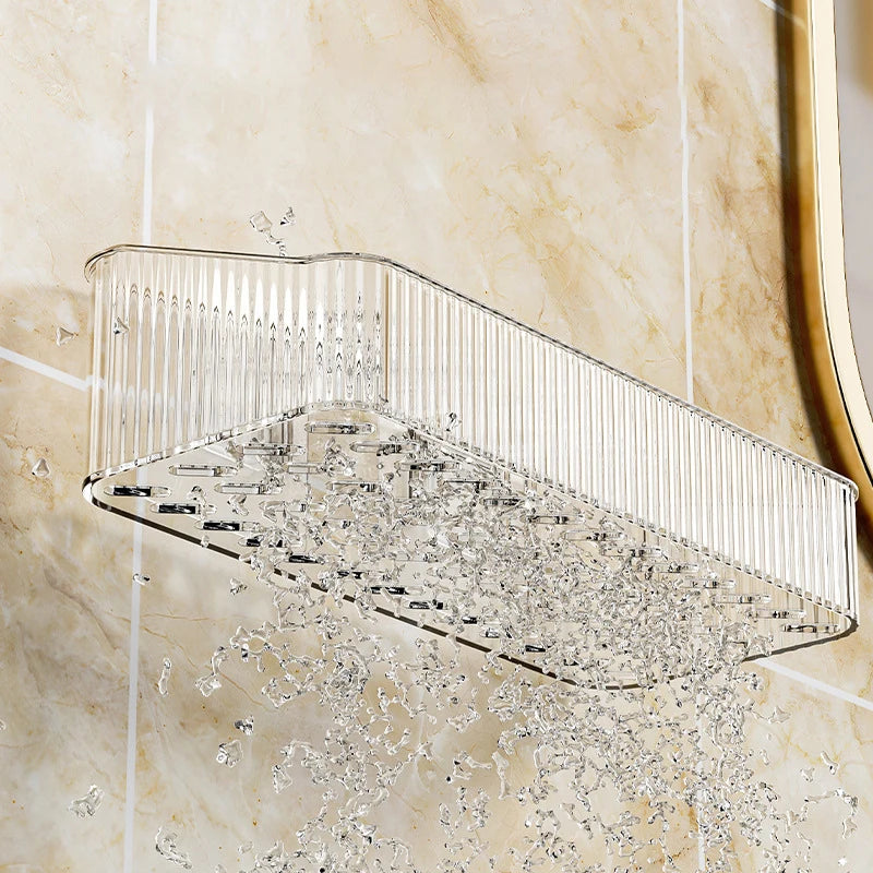 Estantes para champú y ducha montados en la pared, organizador sin perforación, Material PET transparente extraíble, estante de almacenamiento para el baño