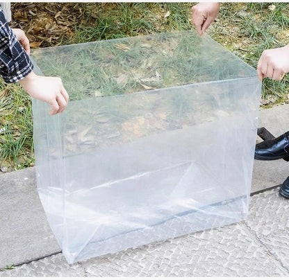 Bolsa de plástico de fondo cuadrado PE, bolsa transparente de cuatro lados, bolsa antipolvo y a prueba de humedad, paquete de plástico grande para polvo, 10 Uds.