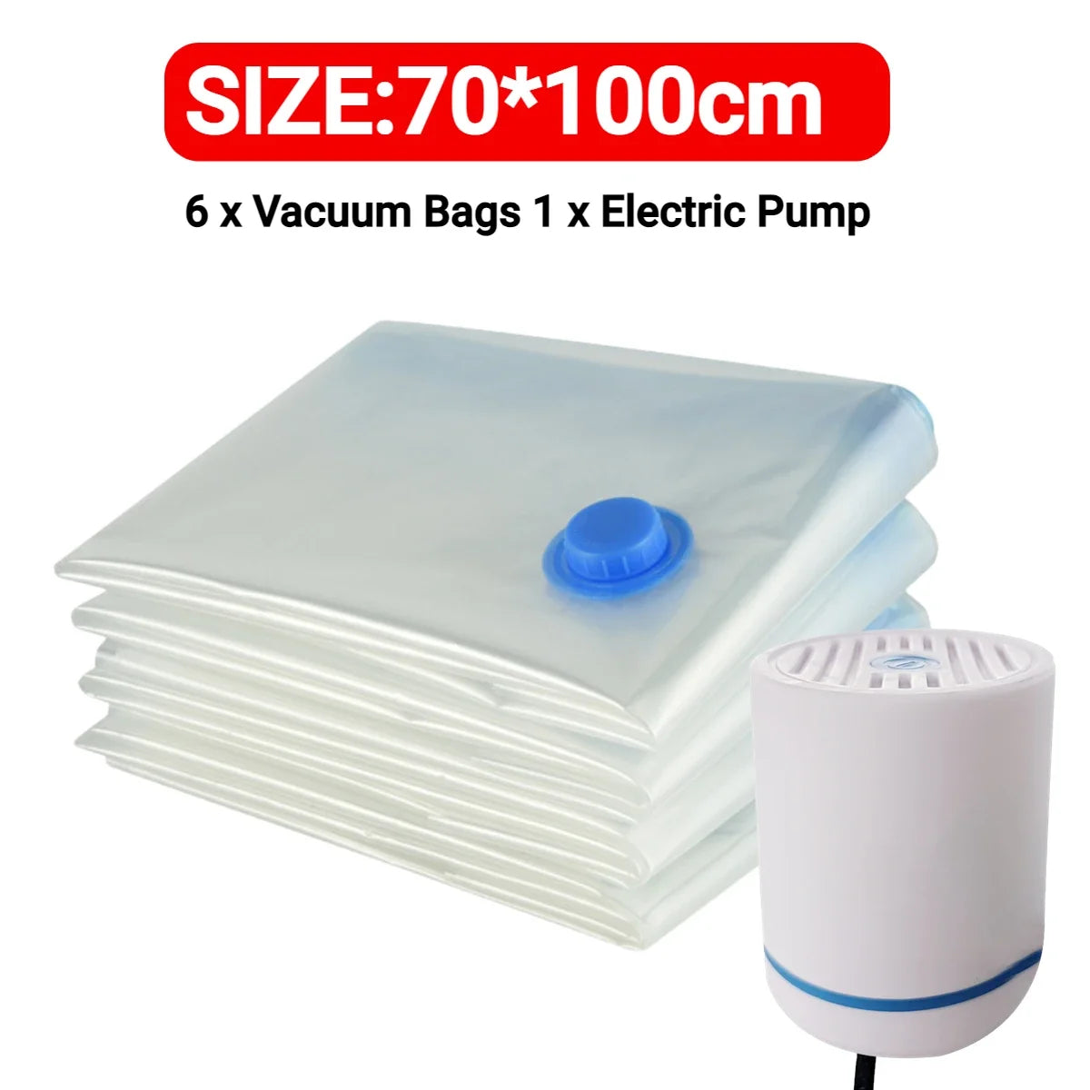 Bolsas de vacío reutilizables de 7 tamaños, bomba eléctrica o bolsa selladora de compresión al vacío, Mini máquina selladora al vacío para organizador de ropa