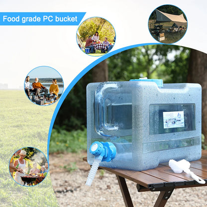 Contenedor de agua portátil con grifo, gran capacidad para acampar, almacenamiento de agua para cocinar, 6/8/13/18L