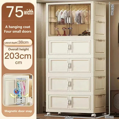 Gabinete de almacenamiento, caja de almacenamiento plegable para el hogar, sala de estar, gabinete de juguetes, estante de almacenamiento, gabinete de aperitivos, almacenamiento de cocina sin instalación