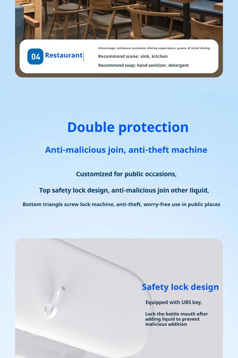 Dispensador automático de jabón de doble cabezal, dispensador de jabón líquido montado en la pared para champú/Gel de ducha/jabón para platos, baño inteligente