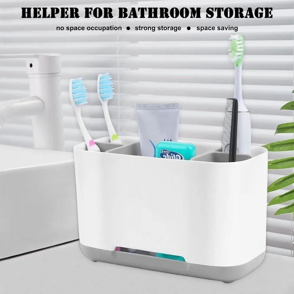 Organizador de estante de gran capacidad, soporte para cepillo de dientes eléctrico, organizador para encimera de baño, almacenamiento multifunción, carrito de ducha, 1 ud.
