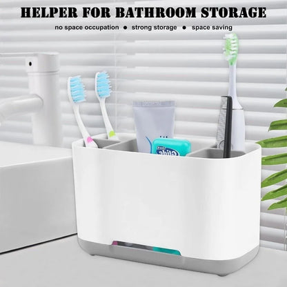 Organizador de estante de gran capacidad, soporte para cepillo de dientes eléctrico, organizador para encimera de baño, almacenamiento multifunción, carrito de ducha, 1 ud.