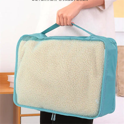 Bolsa de almacenamiento con asa de viaje, Maleta de equipaje, bolsa de malla de clasificación, organizador de ropa y zapatos, organizador de gran capacidad, 1 ud.