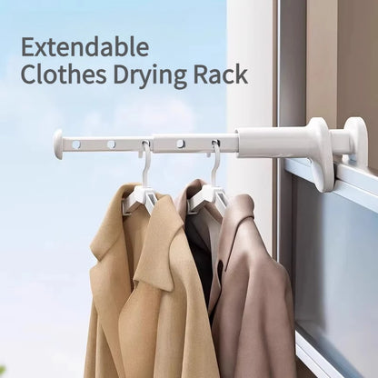 Tendedero retráctil para ropa, poste de secado plegable para balcón, No requiere perforación, diseño a presión, Ideal para viajes de negocios