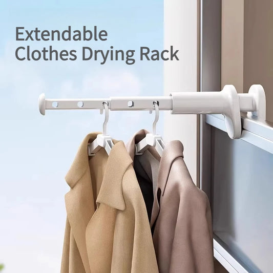 Tendedero retráctil para ropa, poste de secado plegable para balcón, No requiere perforación, diseño a presión, Ideal para viajes de negocios