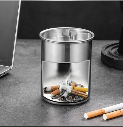 Embudo creativo de Cenicero de acero inoxidable con cubierta antimoscas y anticaída para uso doméstico y en coche