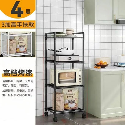 Estante de almacenamiento de cocina, estante de almacenamiento doméstico multicapa de pie, balcón móvil, estante simple multifuncional para dormitorio