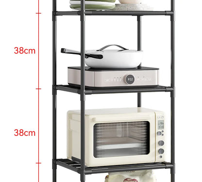 Estante de almacenamiento de piso multicapa para cocina, estante de almacenamiento extraíble para el hogar, estante de pared integrado