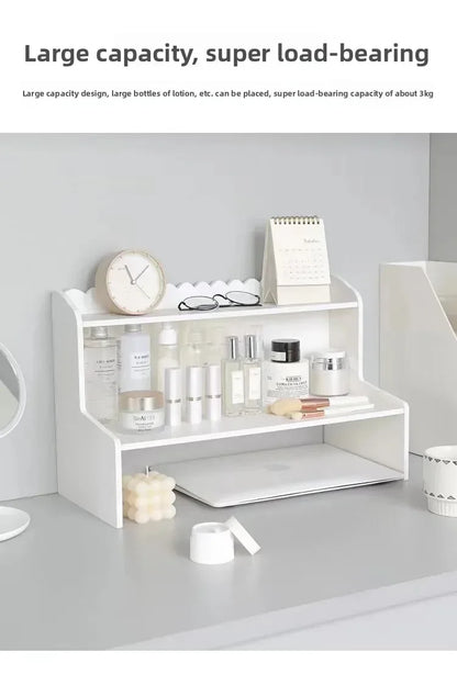 Estante de almacenamiento de escritorio de doble capa, papelería de oficina, organizador de cosméticos, estante, accesorios de decoración del hogar