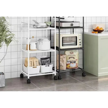 Estante de almacenamiento de cocina, estante de almacenamiento doméstico multicapa de pie, balcón móvil, estante simple multifuncional para dormitorio