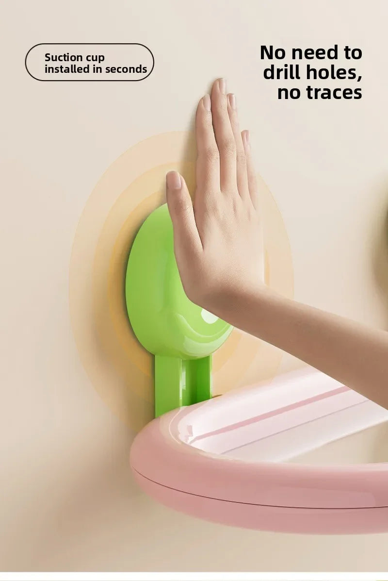 Estante de almacenamiento con ventosa de dopamina, estante de almacenamiento colgante de pared drenable sin perforaciones, organizador de artículos de tocador duradero de alta calidad para el hogar