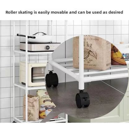 Estante de almacenamiento de cocina, estante de almacenamiento doméstico multicapa de pie, balcón móvil, estante simple multifuncional para dormitorio