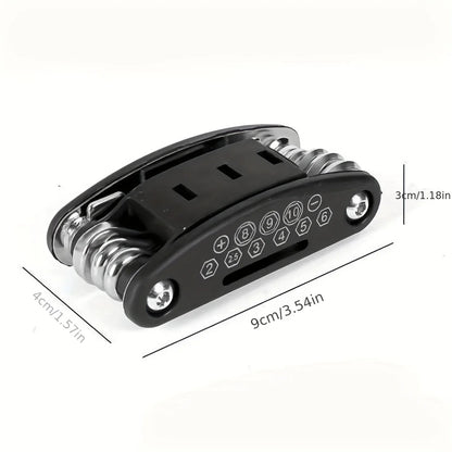 Juego de llaves de tubo 16 en 1, cabezal giratorio antideslizante. Acero Inoxidable Resistente para Reparaciones del Hogar y del Automóvil. Herramienta Fácil y Universal.
