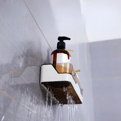 Estante organizador para baño, estante de almacenamiento para ducha, estantes de esquina negros, soporte de champú para inodoro de aluminio montado en la pared, sin taladro