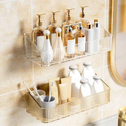 Estantes para champú y ducha montados en la pared, organizador sin perforación, Material PET transparente extraíble, estante de almacenamiento para el baño