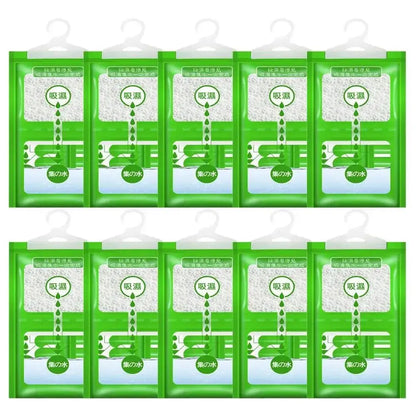 Bolsa colgante absorbente de humedad para armario, bolsas antihumedad a prueba de moho, bolsa seca, deshumidificación para armario, desecante interior, 10 Uds.