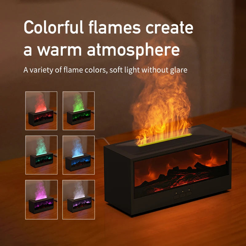 VISSKO-humidificador de aire creativo para chimenea, difusor de aceites esenciales con apagado automático sin agua y luz LED, Control remoto para regalo