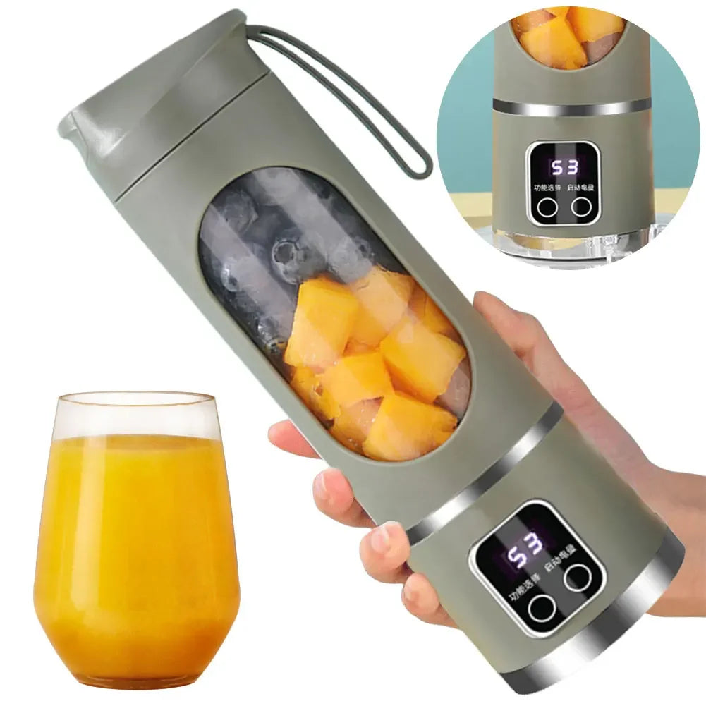 Exprimidor eléctrico portátil para el hogar, minibotella exprimidora con carga inalámbrica USB, taza de 450ml, batidora de Mano Eléctrica