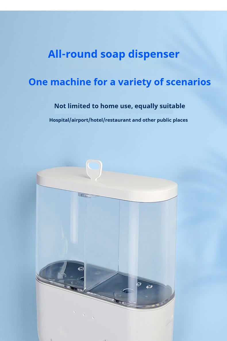 Dispensador automático de jabón de doble cabezal, dispensador de jabón líquido montado en la pared para champú/Gel de ducha/jabón para platos, baño inteligente