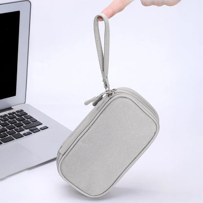 Bolsa organizadora de cables de datos, bolsa de almacenamiento de viaje, funda de accesorios electrónicos multifuncional para cargador de teléfono, Cables USB