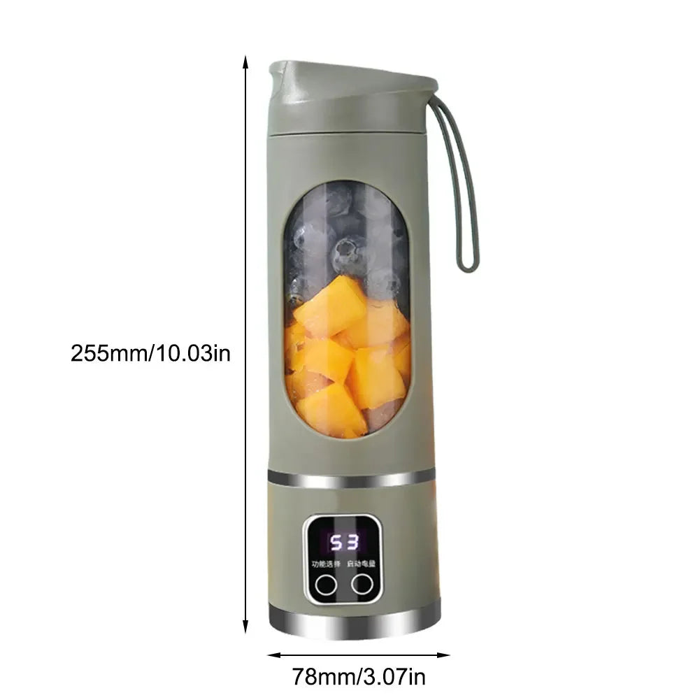 Exprimidor eléctrico portátil para el hogar, minibotella exprimidora con carga inalámbrica USB, taza de 450ml, batidora de Mano Eléctrica