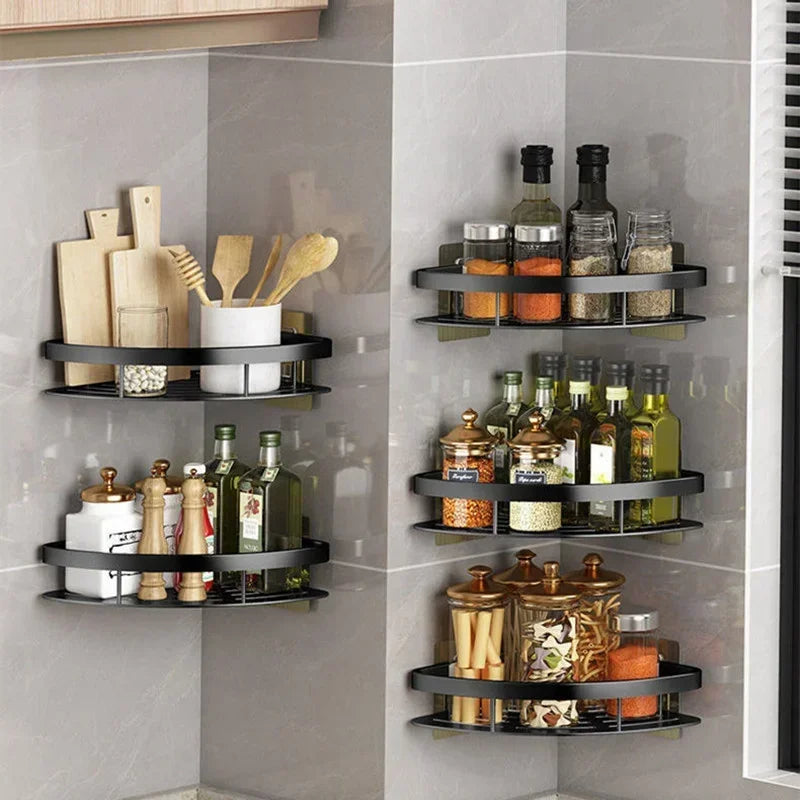 Nuevo Soporte adhesivo para champú y baño, estantes Caddy para ducha, almacenamiento sin taladro, soporte esquinero para toallas, estantes para 3/2/1 Uds.