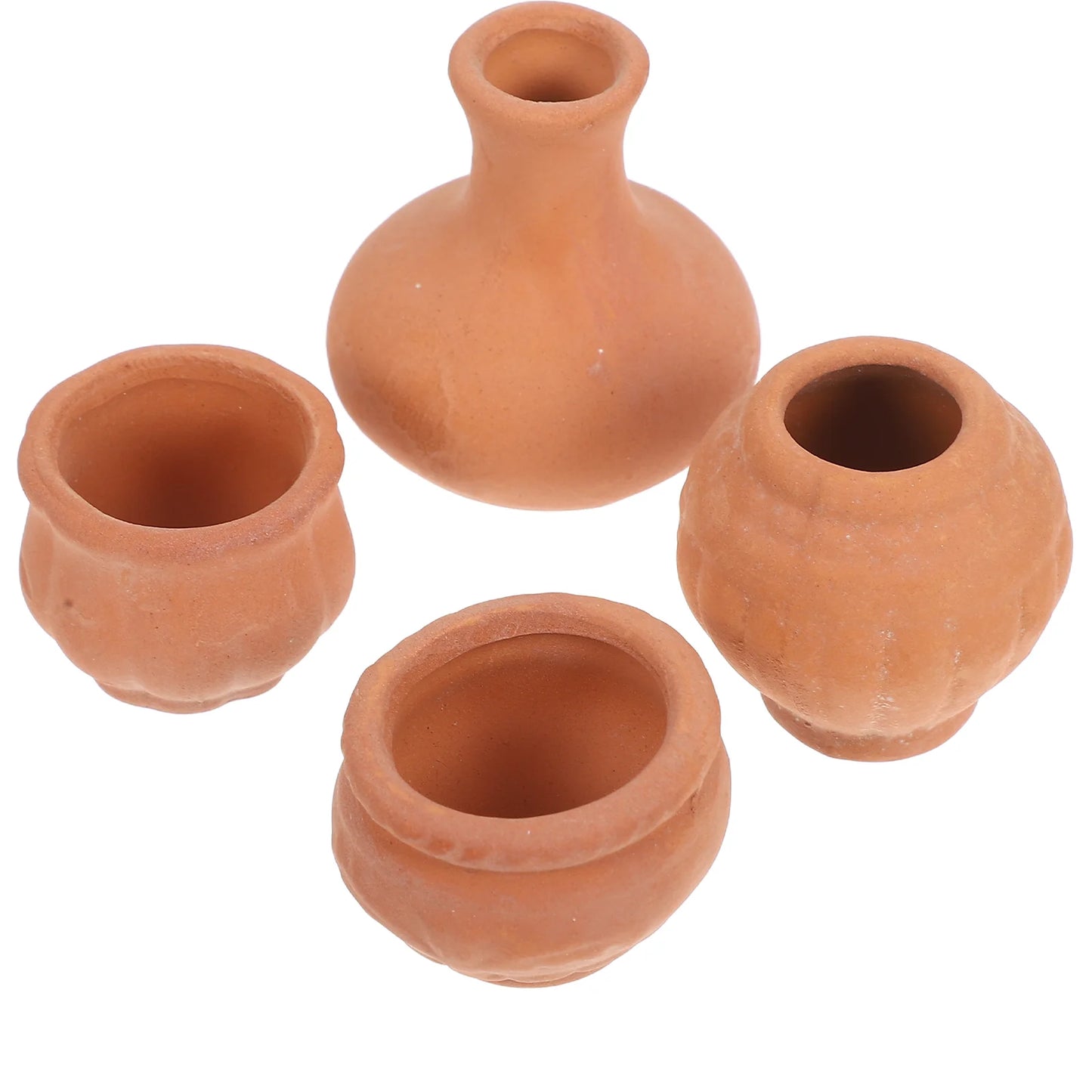 Macetas suculentas de cerámica en miniatura, macetas de bolsillo para jardín de terracota, bricolaje, 4 Uds.