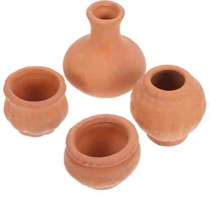 Macetas suculentas de cerámica en miniatura, macetas de bolsillo para jardín de terracota, bricolaje, 4 Uds.
