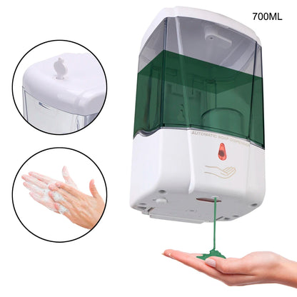 Bomba de loción sin contacto de montaje en pared, líquido sin contacto para cocina, baño, dispensador automático de jabón con Sensor IR, 700ml
