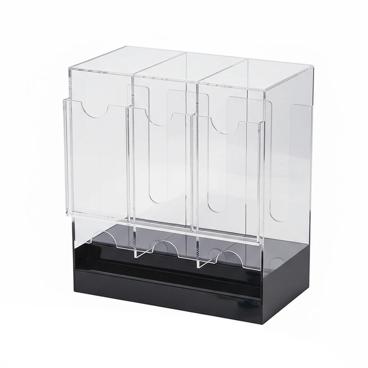 Dispensador de bolsas acrílicas con 3 ranuras, soporte de exhibición mejorado, caja de almacenamiento de tarjetas, tarjetas comerciales, se ajusta fácilmente toda la caja de refuerzo