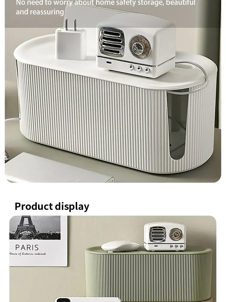 Caja organizadora de cables, accesorio para tiras de alimentación y cables de alimentación para el hogar y la oficina