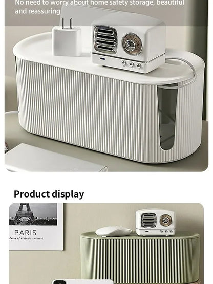 Caja organizadora de cables, accesorio para tiras de alimentación y cables de alimentación para el hogar y la oficina