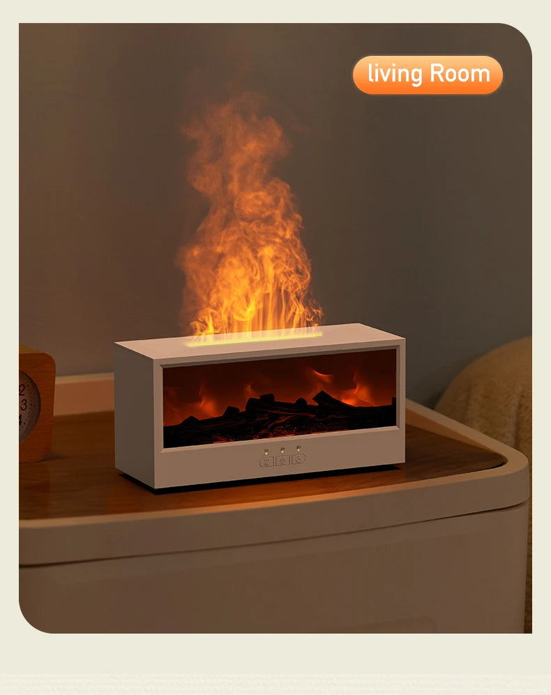VISSKO-humidificador de aire creativo para chimenea, difusor de aceites esenciales con apagado automático sin agua y luz LED, Control remoto para regalo