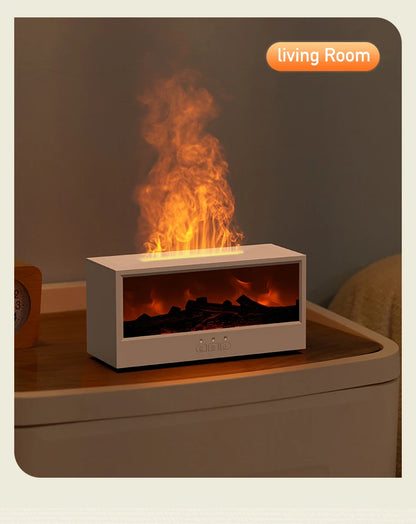 VISSKO-humidificador de aire creativo para chimenea, difusor de aceites esenciales con apagado automático sin agua y luz LED, Control remoto para regalo