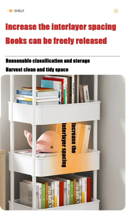 Carro de almacenamiento de estantería, carrito organizador de cocina móvil con ruedas, estantes de baño multicapa, estante de almacenamiento de aperitivos para el hogar