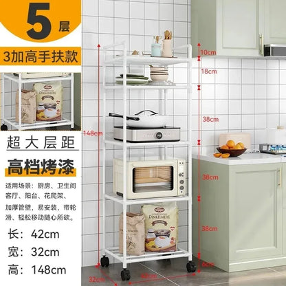 Estante de almacenamiento de piso multicapa para cocina, estante de almacenamiento extraíble para el hogar, estante de pared integrado