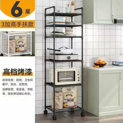 Estante de almacenamiento de cocina, estante de almacenamiento doméstico multicapa de pie, balcón móvil, estante simple multifuncional para dormitorio