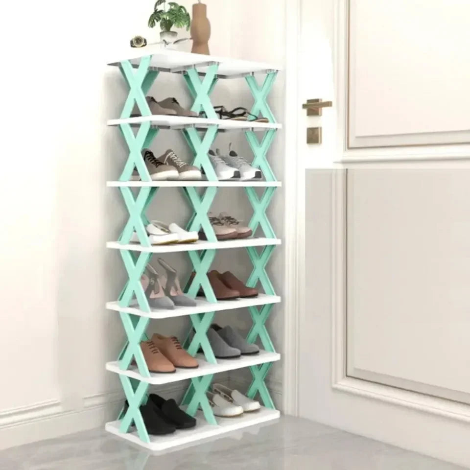 Estantes para zapatos, organizador de almacenamiento, estantes para zapatos desmontables, ahorra familia, estante para el hogar, estante para zapatos Simple multicapa, gabinete de Color