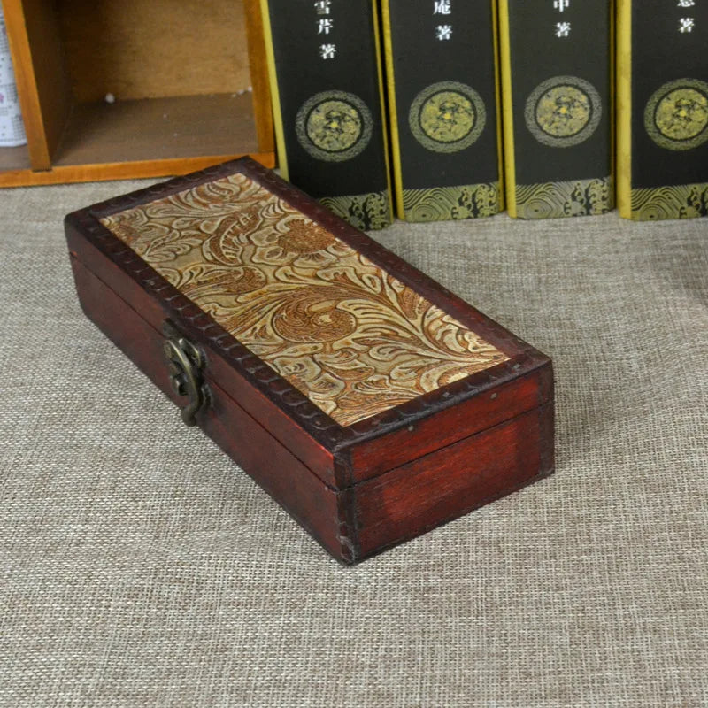Caja de bolígrafos antigua Retro, organizador de almacenamiento de escritorio para joyería, suministros de oficina y artículos diversos, 1 ud.