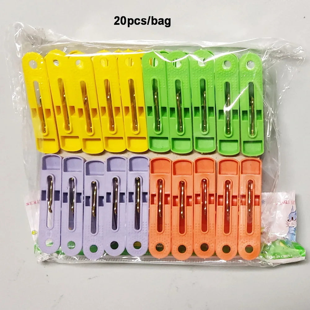 20 piezas/clip de plástico para ropa a prueba de viento para exteriores, clip para calcetines y ropa interior, clip para secado de ropa