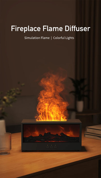 VISSKO-humidificador de aire creativo para chimenea, difusor de aceites esenciales con apagado automático sin agua y luz LED, Control remoto para regalo